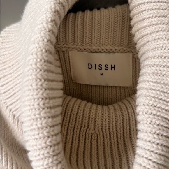 DISSH Women's Beige Cowl Neck Sweater